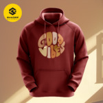 good vibes maroon hoodie