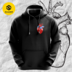 heart black hoodie