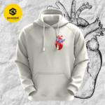 heart white hoodie