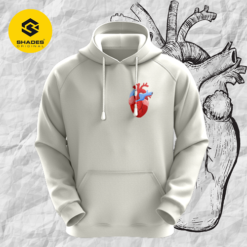 heart white hoodie