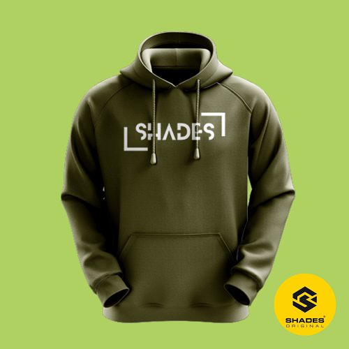 shades cut olive hoodie